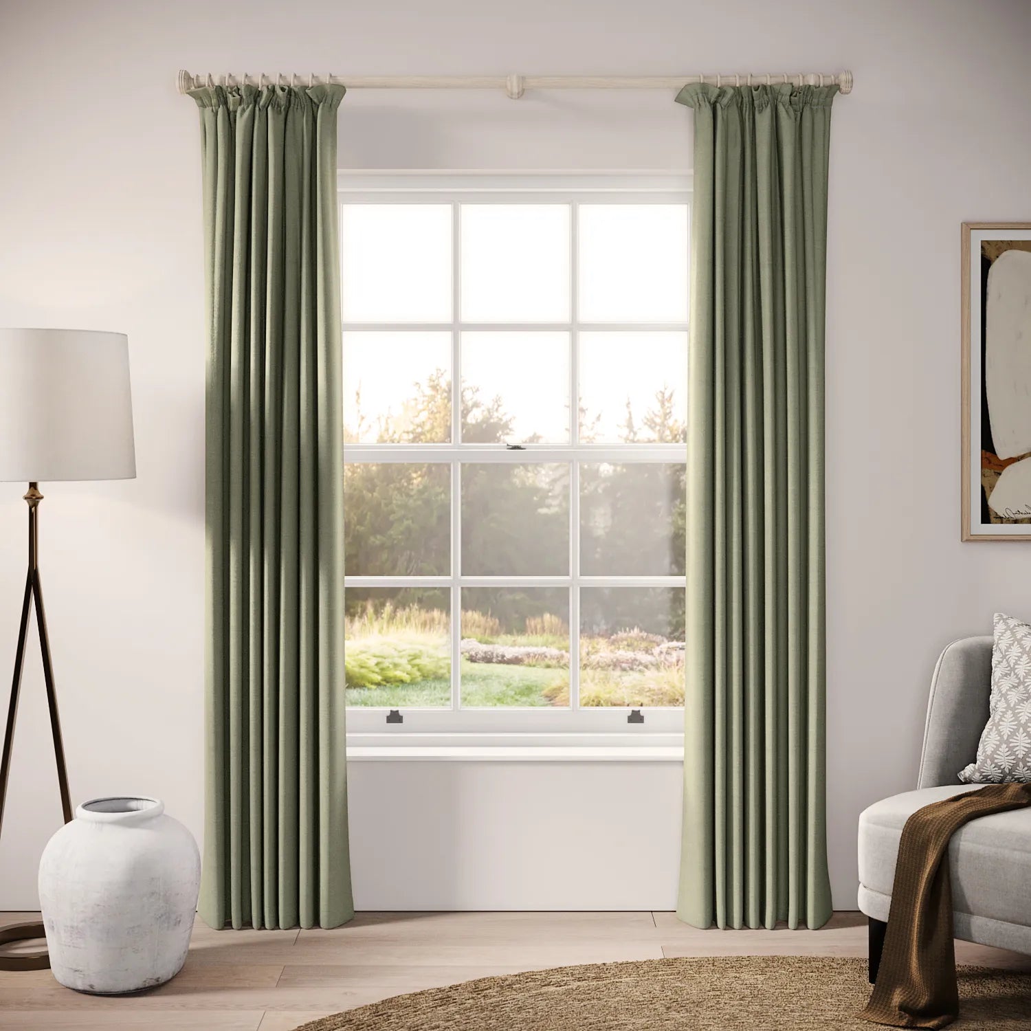 Cwtch Curtains - Pure Linen - Herbal