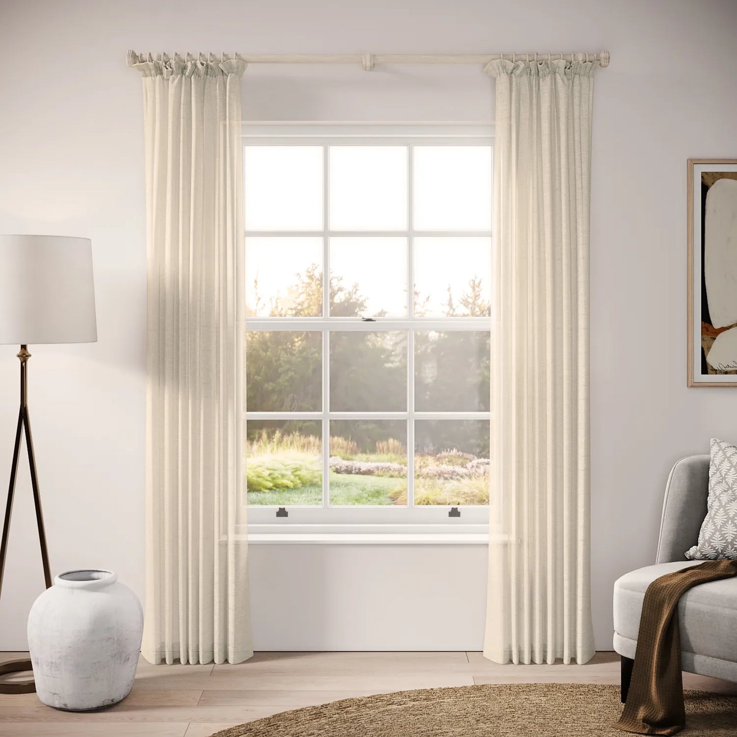 Cwtch Curtains - Slubby Sheer - Nutty
