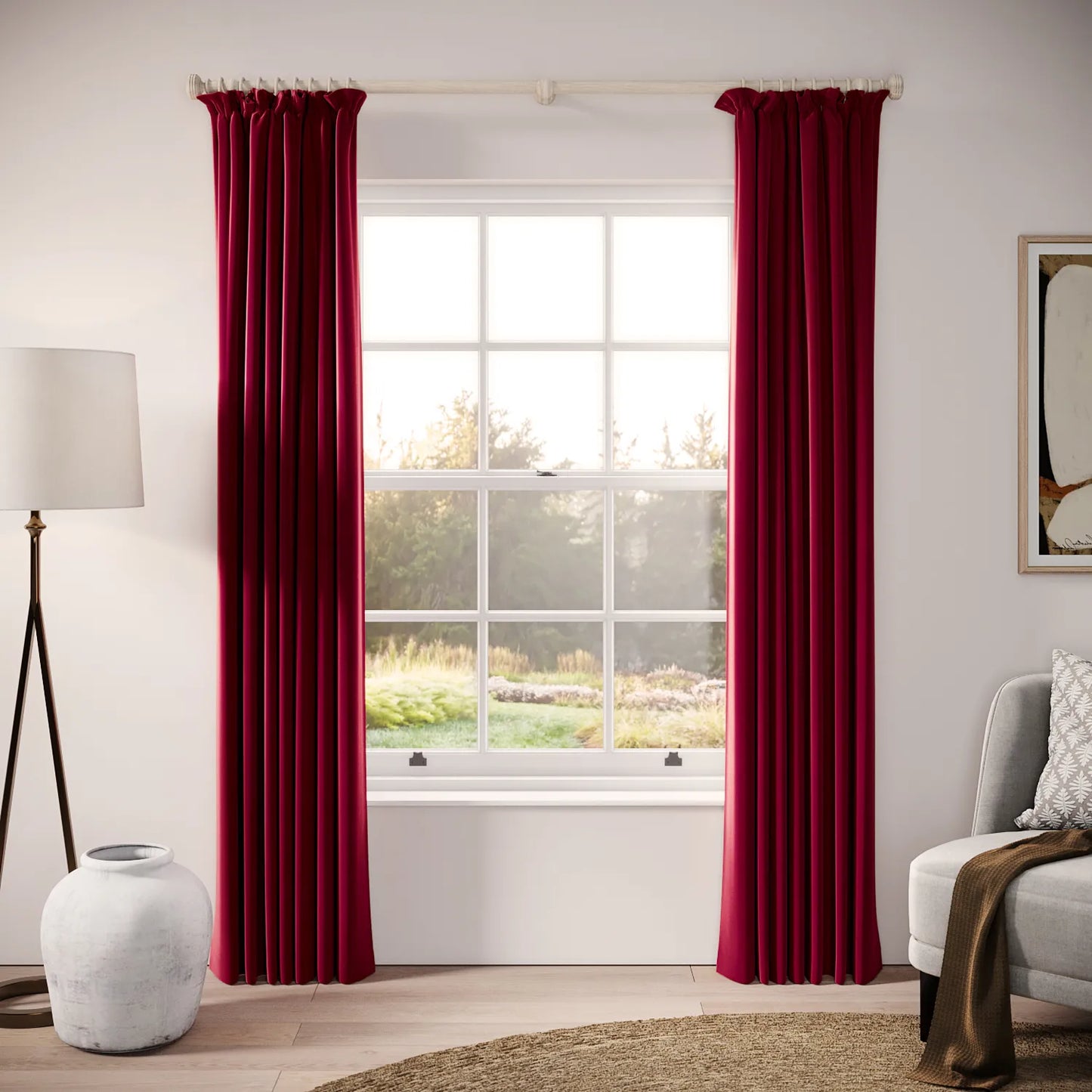 Cwtch Curtains - Soft Velvet - Ruby Tuesday