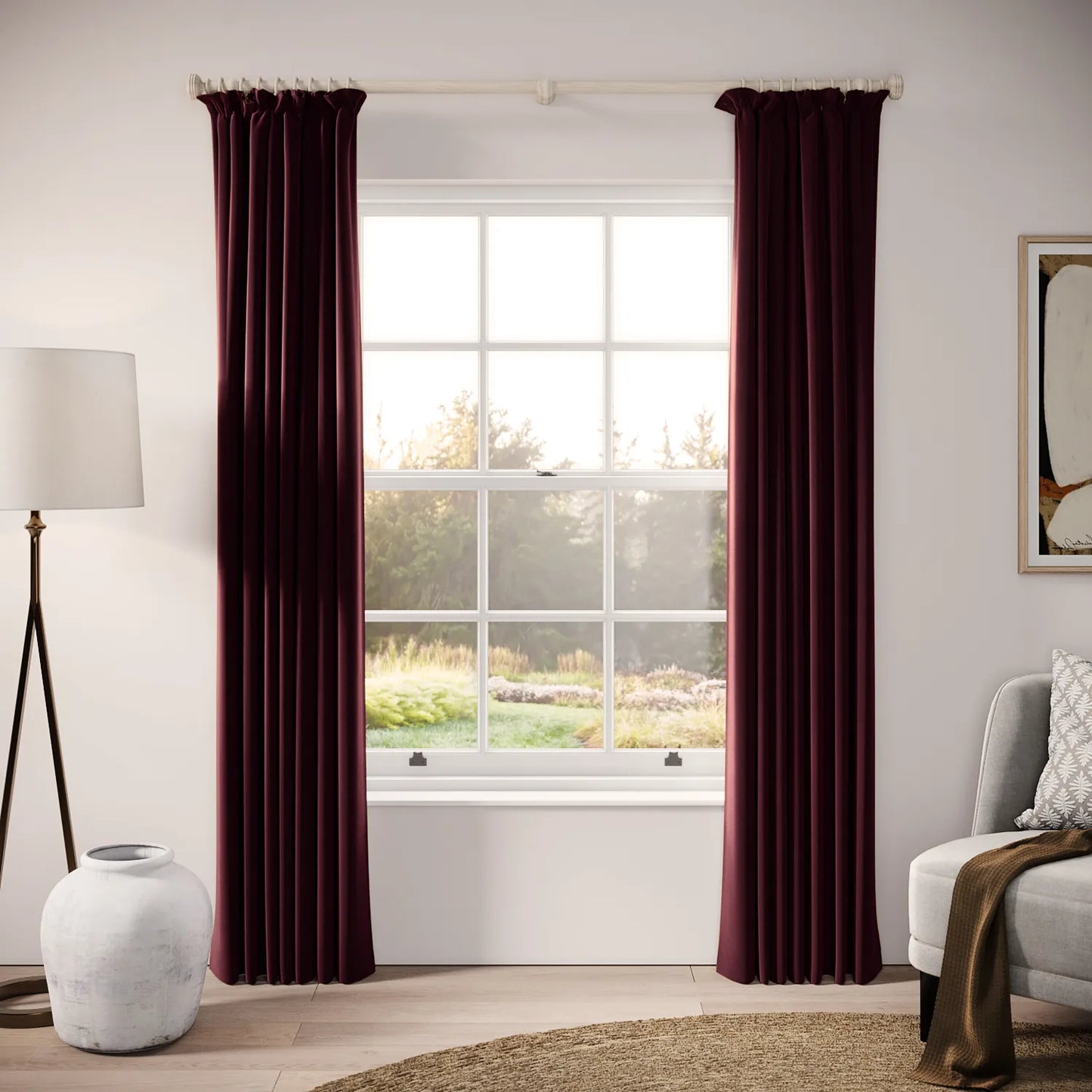 Cwtch Curtains - Soft Velvet - Tempranillo