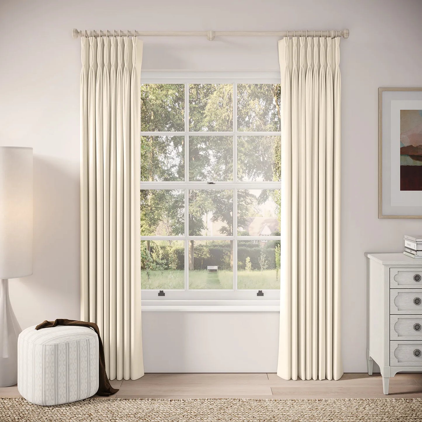 Double Dutch Curtains - Linen Blend - Half Shell