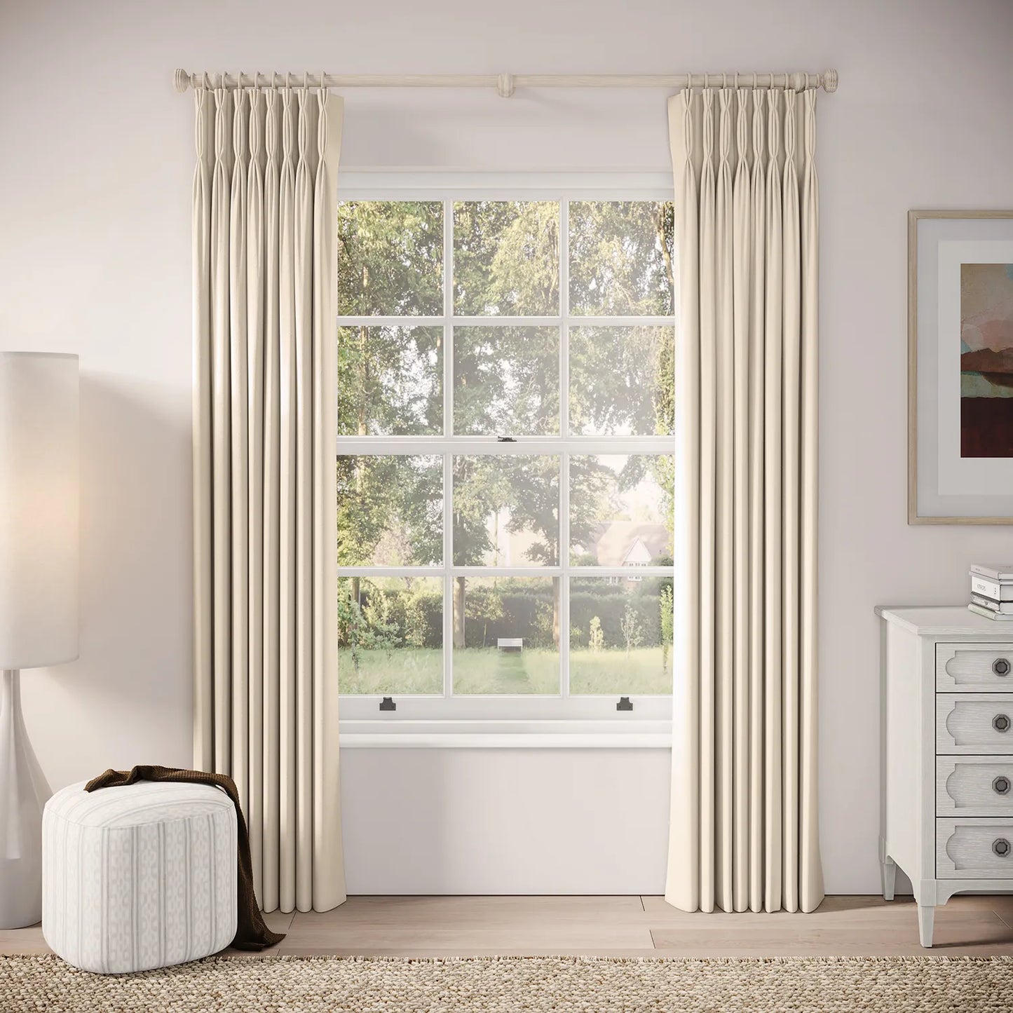 Double Dutch Curtains - Linen Blend - Ostrich Egg