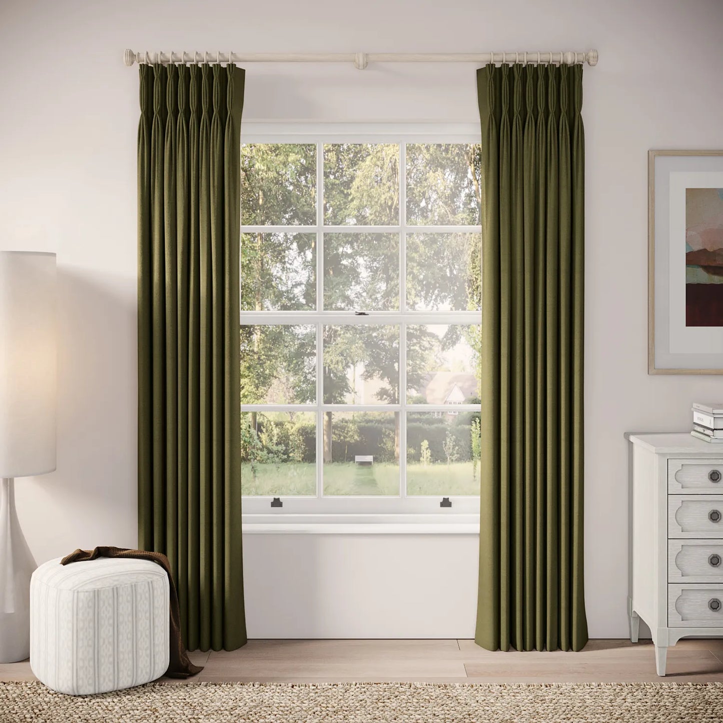 Double Dutch Curtains - Pure Linen - Mossify