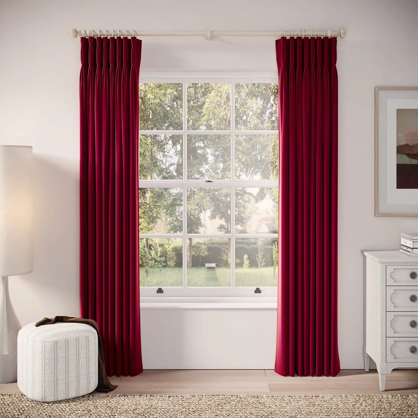 Double Dutch Curtains - Soft Velvet - Ruby Tuesday
