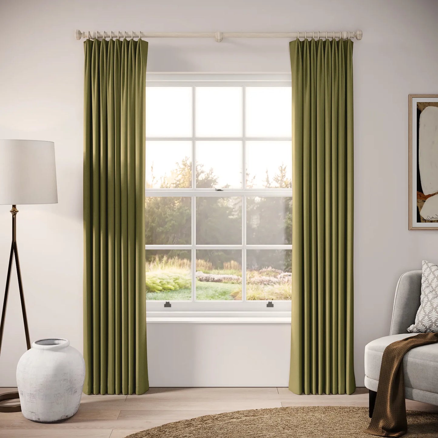 Fido Curtains - Brushed Cotton - Cricket
