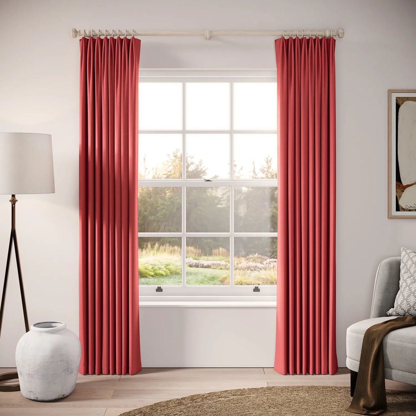 Fido Curtains - Linen Blend - Crimsonite
