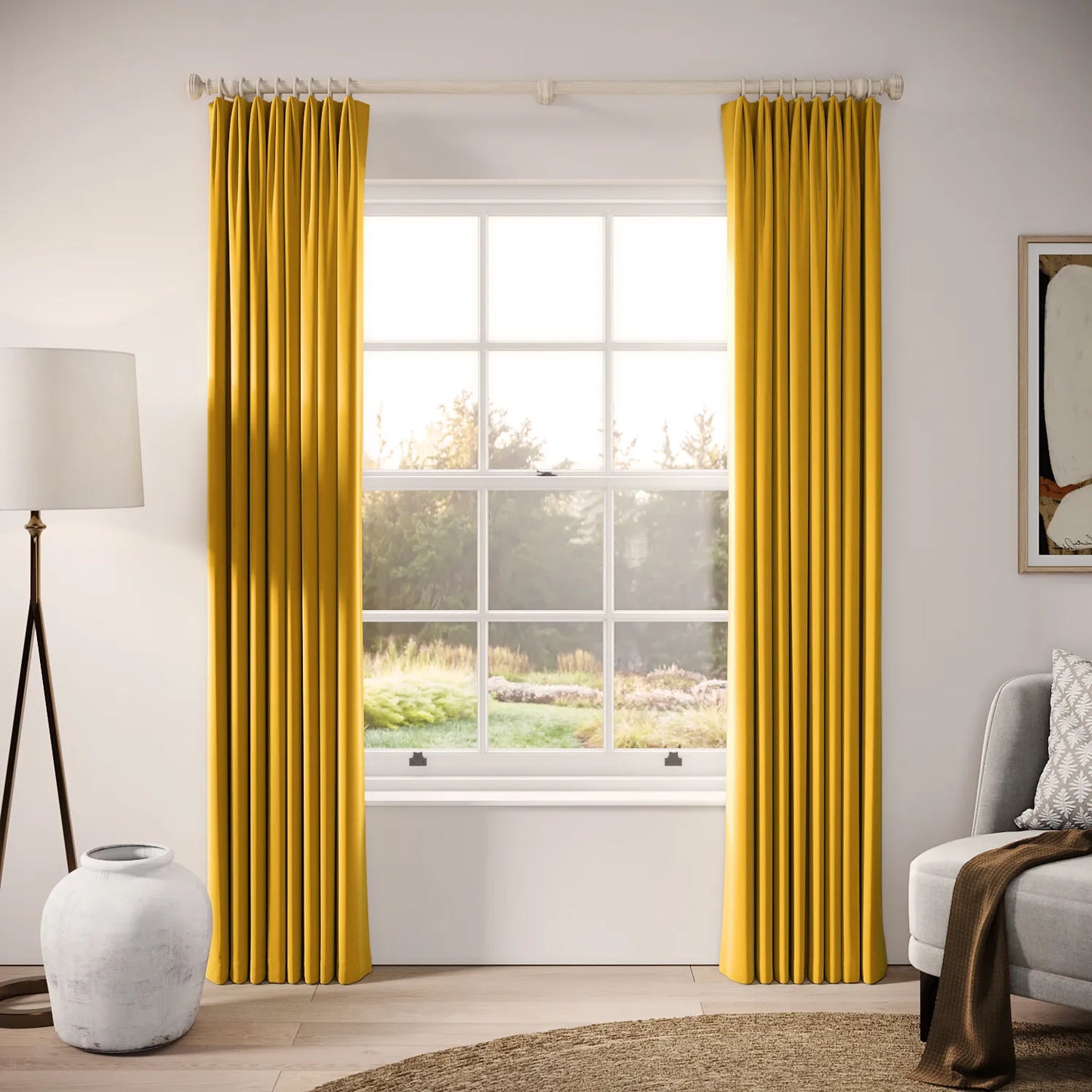 Fido Curtains - Soft Velvet - Mustardseed