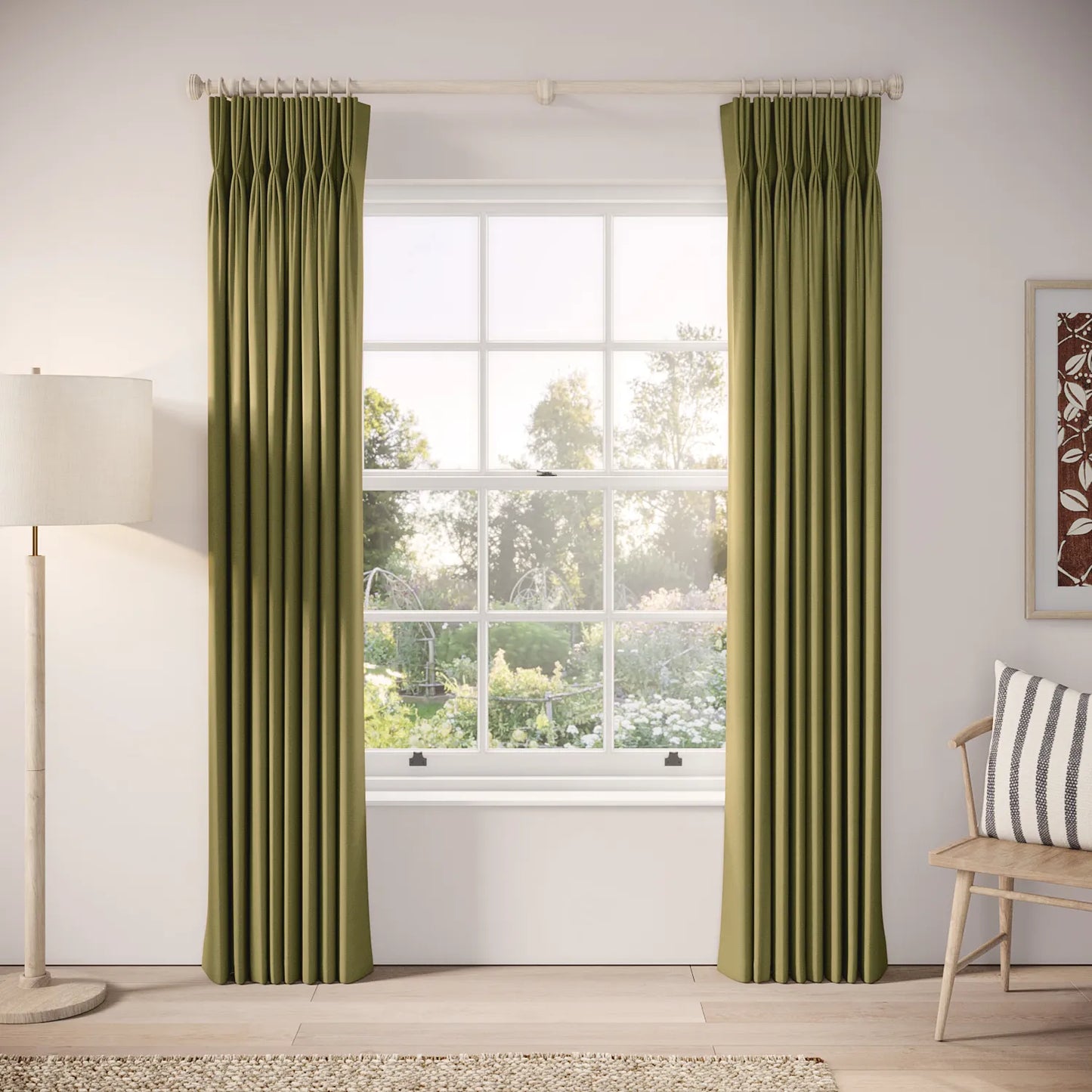 His Nibs Curtains - Brushed Cotton - Cricket