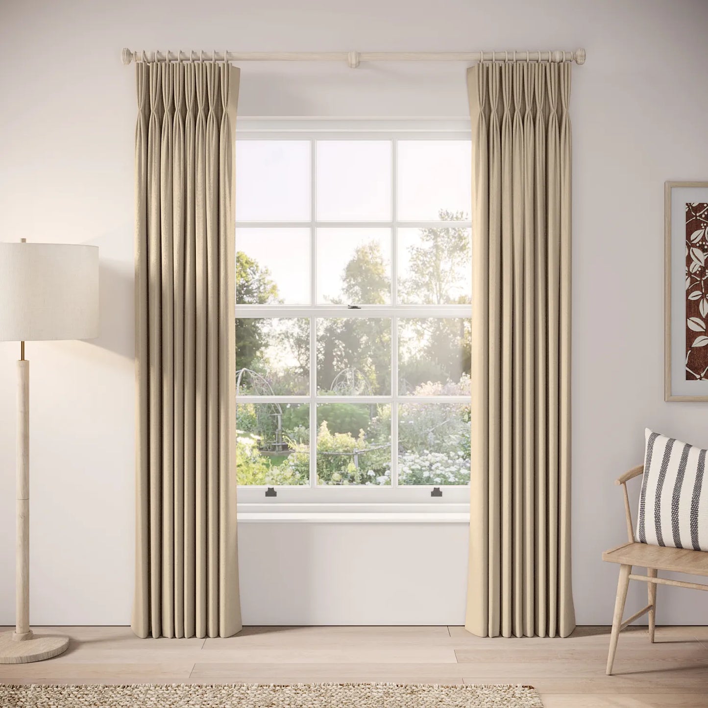 His Nibs Curtains - Eco Weave - Milky Coffee