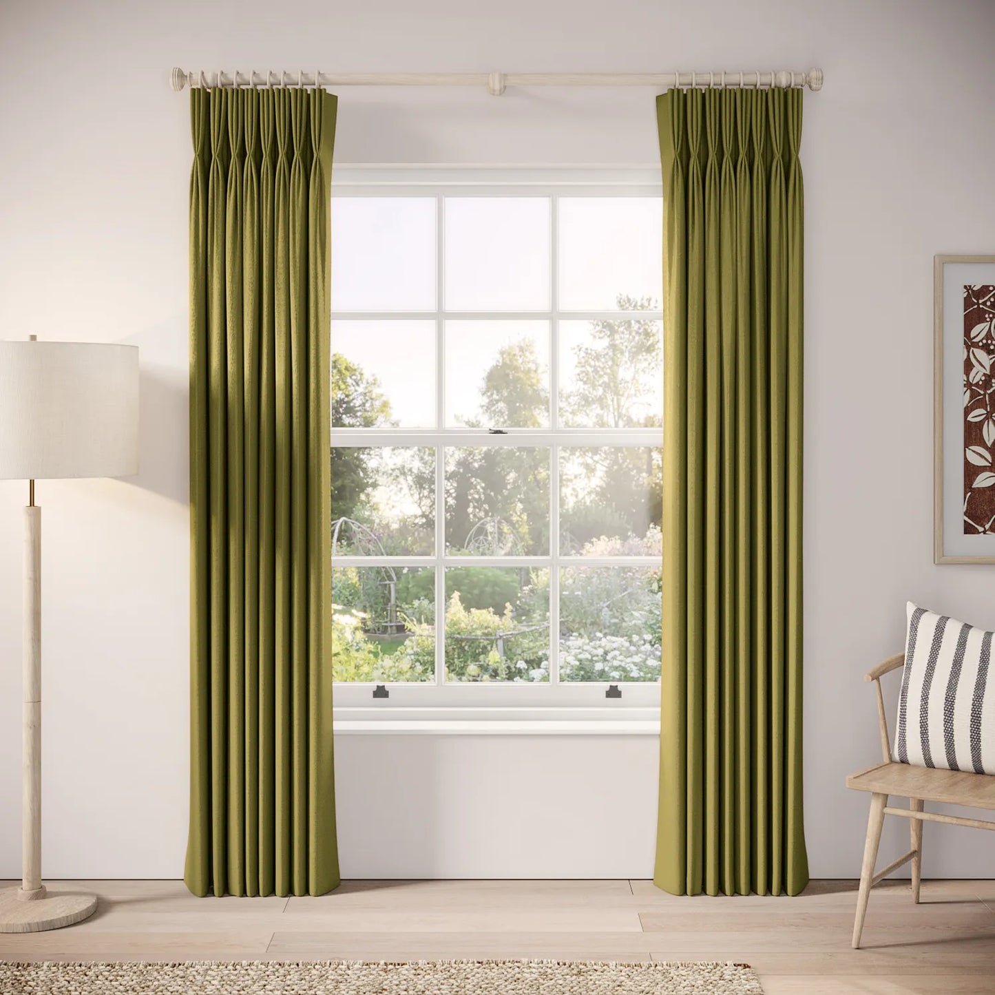 His Nibs Curtains - Eco Weave - Thyme Lord