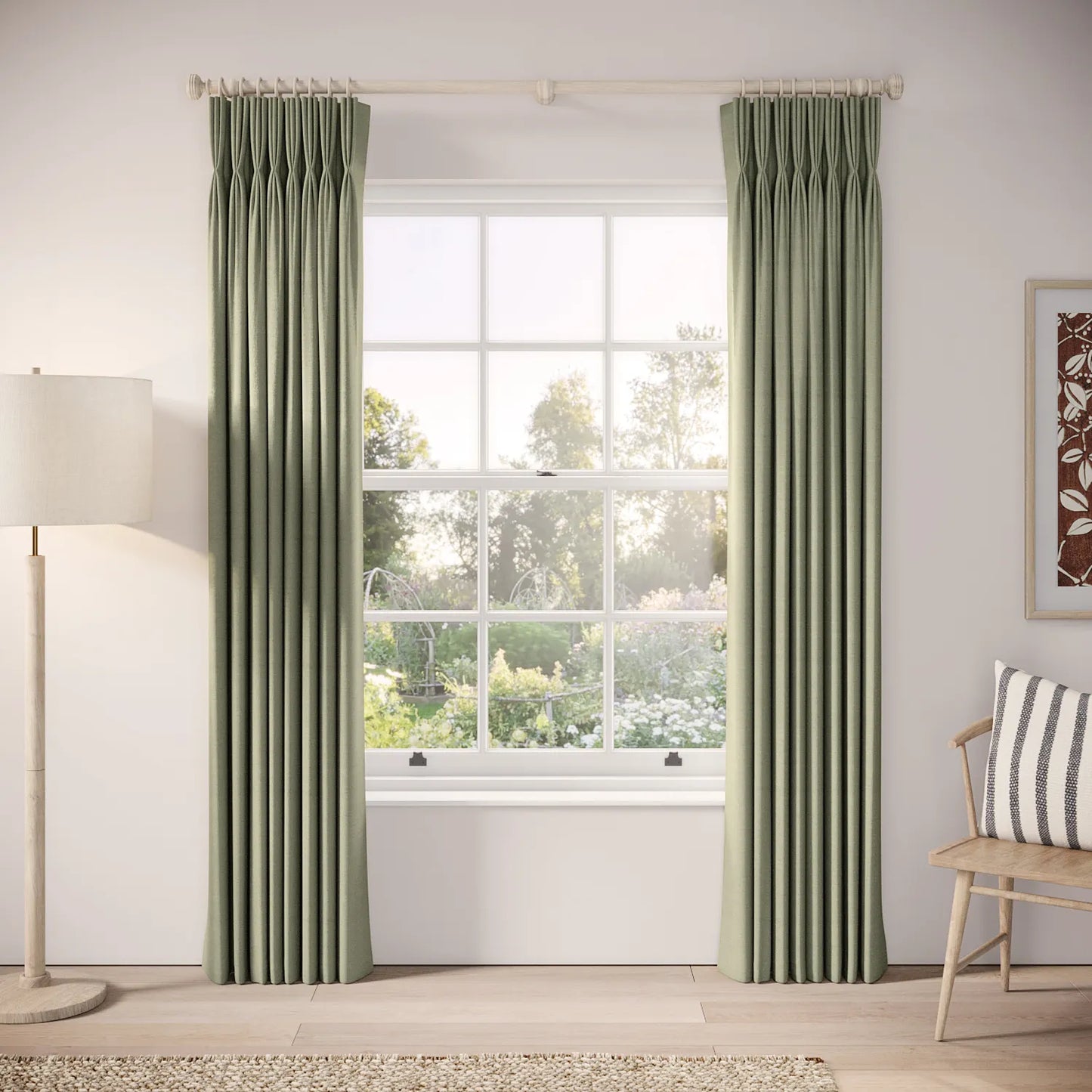 His Nibs Curtains - Pure Linen - Herbal