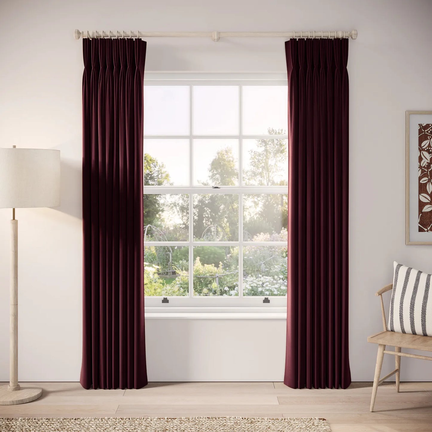 His Nibs Curtains - Soft Velvet - Tempranillo