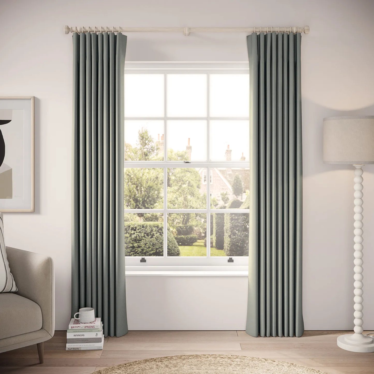 Lazy Sunday Curtains - Brushed Cotton - Ariel