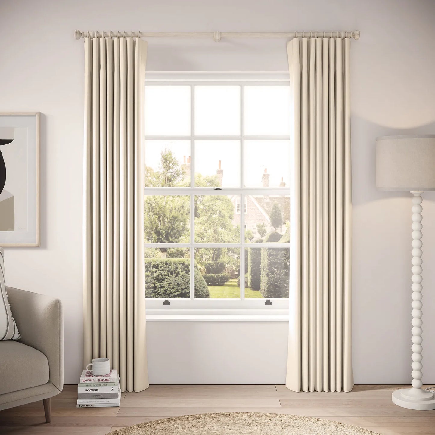 Lazy Sunday Curtains - Linen Blend - Ostrich Egg