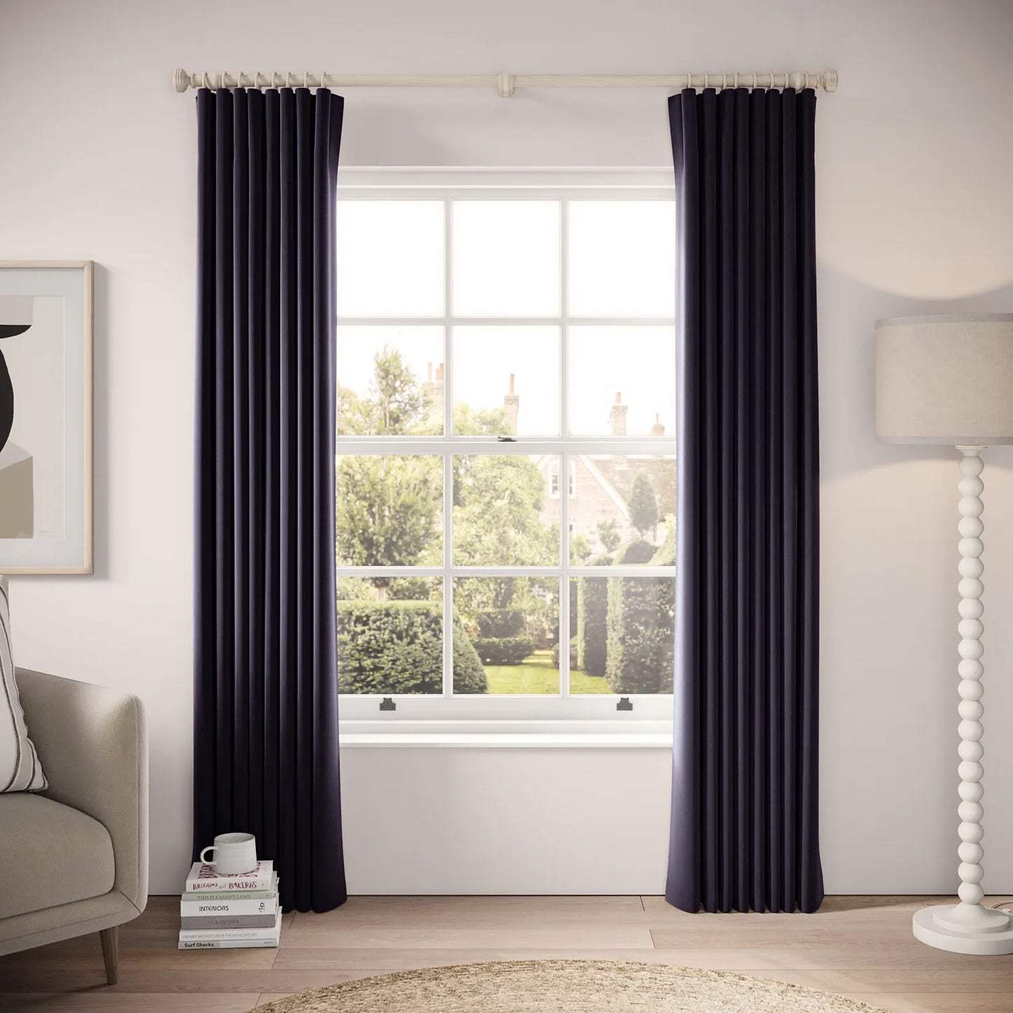 Lazy Sunday Curtains - Soft Velvet - Bramble Jam
