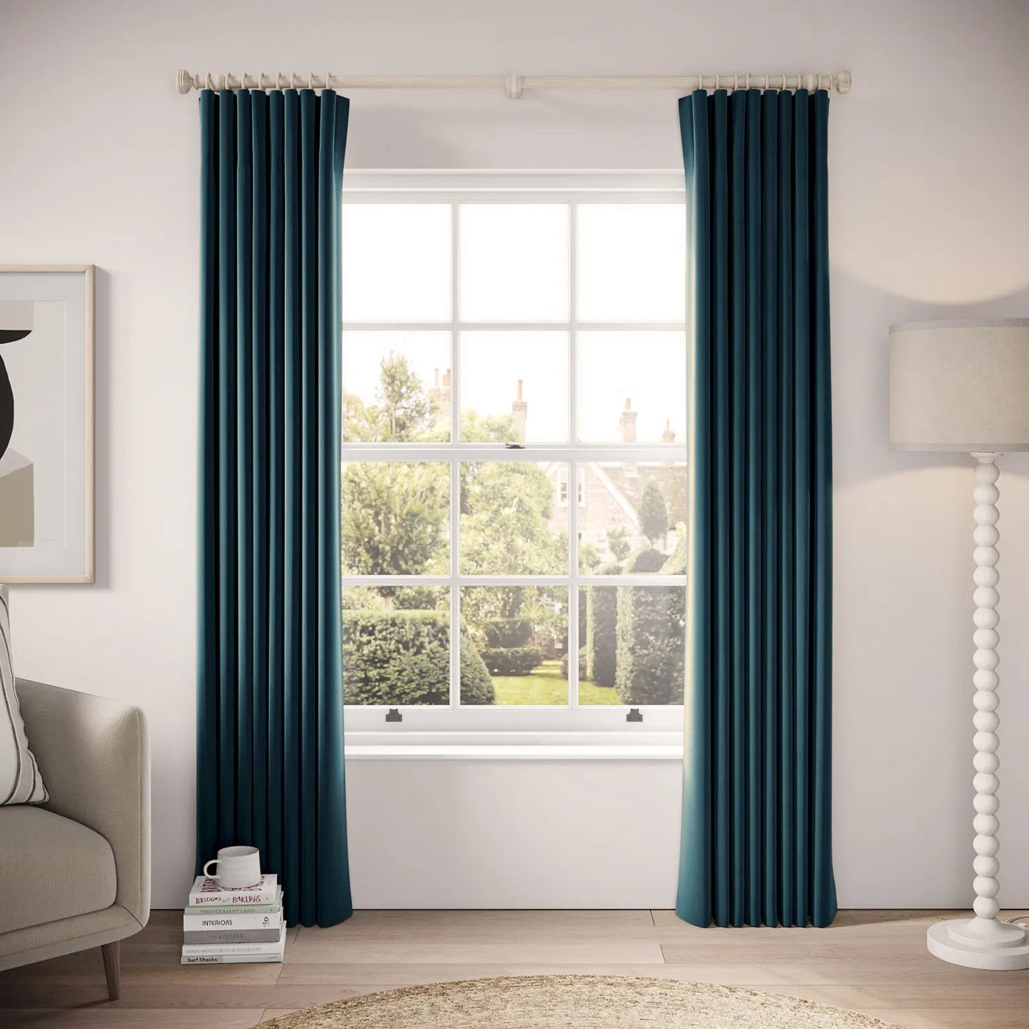 Lazy Sunday Curtains - Soft Velvet - Reef