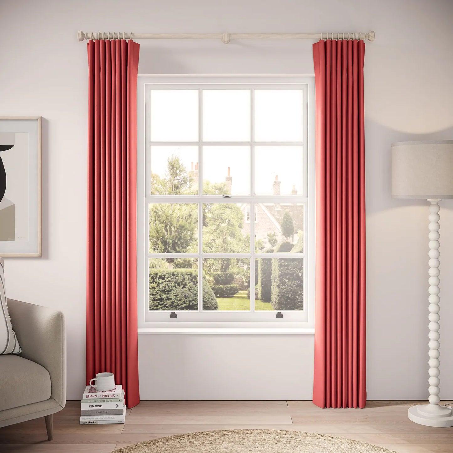 Matchbox Curtains - Linen Blend - Crimsonite
