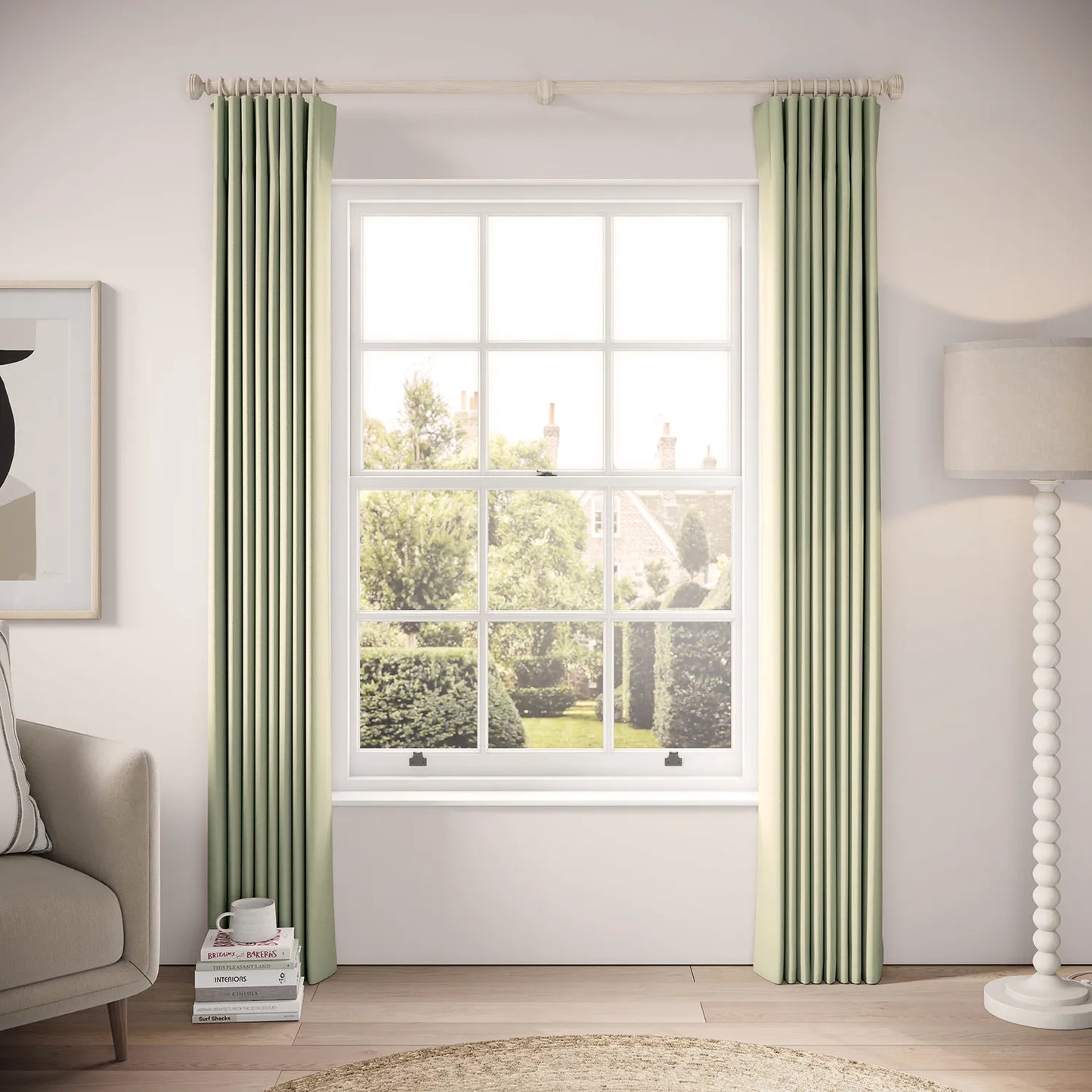 Matchbox Curtains - Linen Blend - Mint Julep