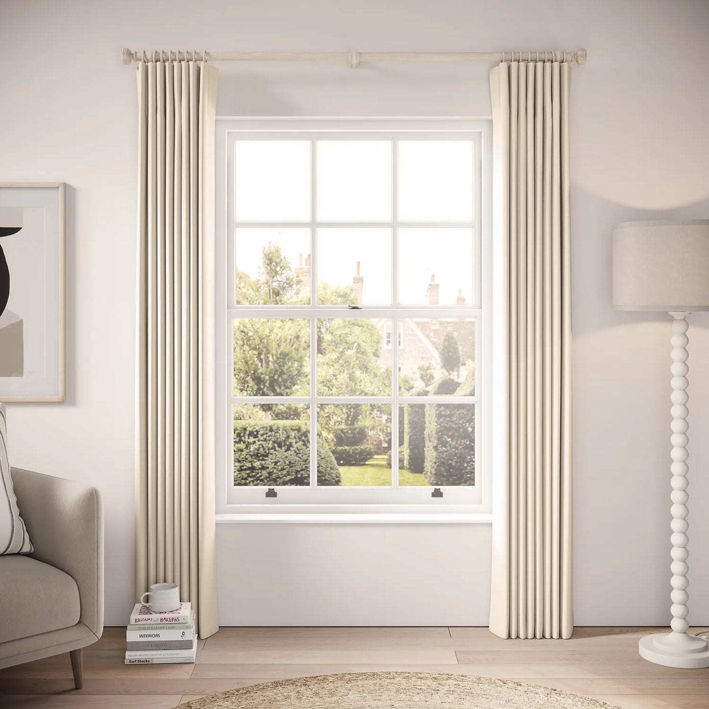 Matchbox Curtains - Linen Blend - Ostrich Egg