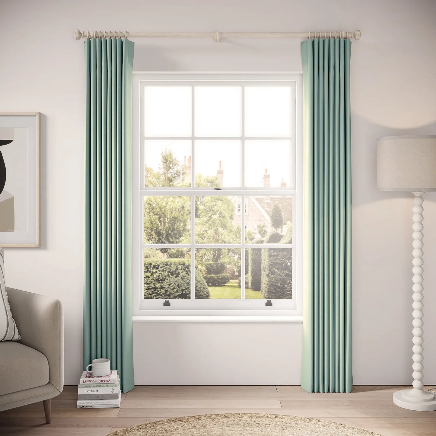 Matchbox Curtains - Linen Blend - Rockpool