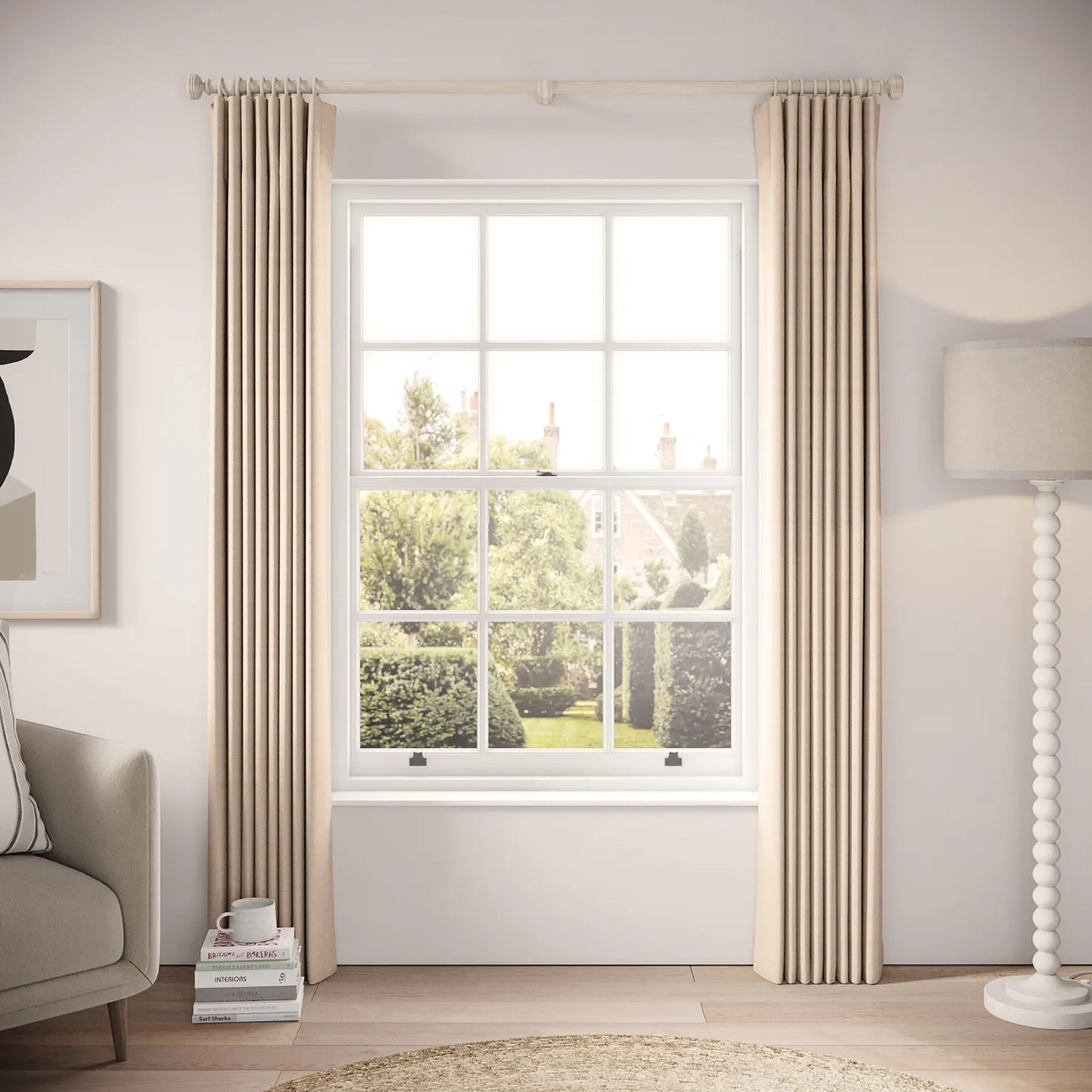 Matchbox Curtains - Pure Linen - Conch