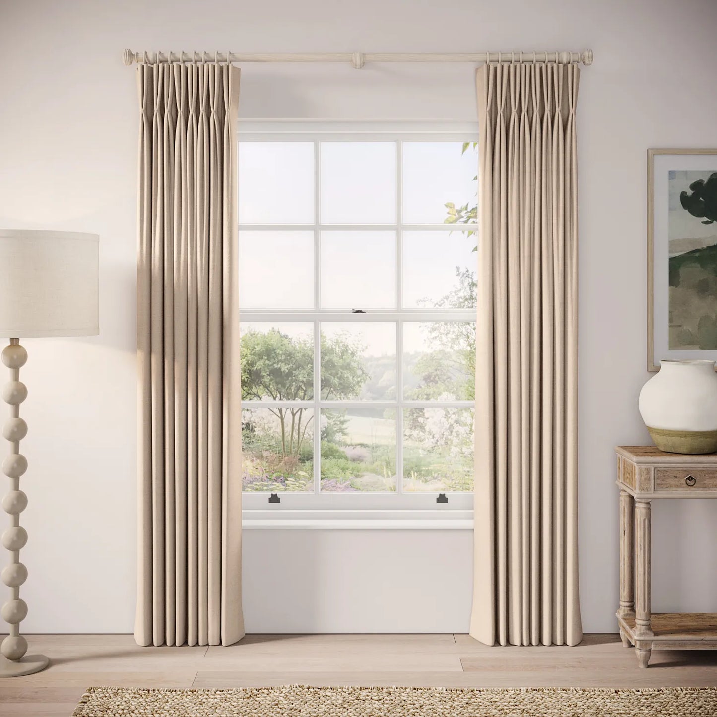 Merlin's Beard Curtains - Pure Linen - Conch