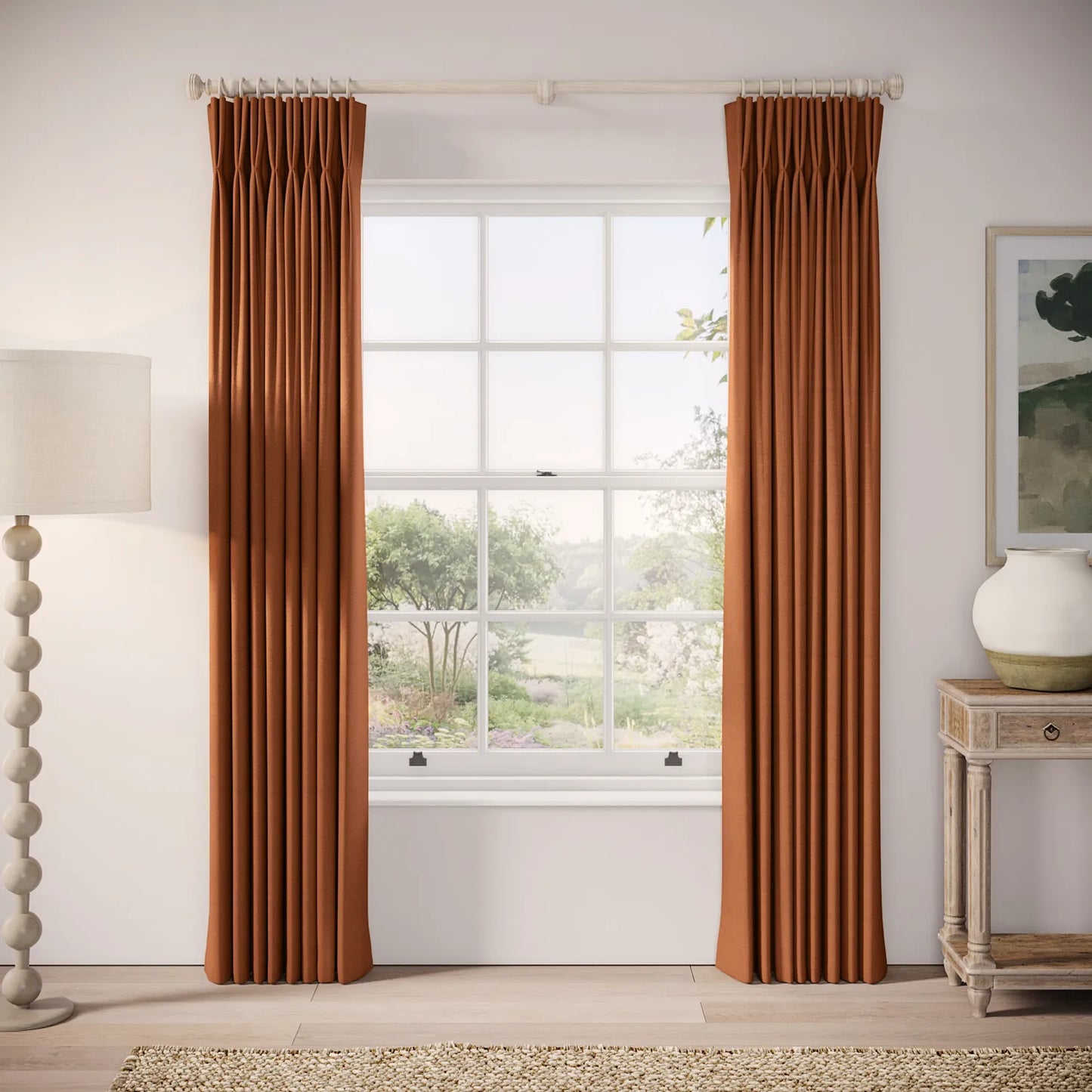 Merlin's Beard Curtains - Pure Linen - Rusty Bucket