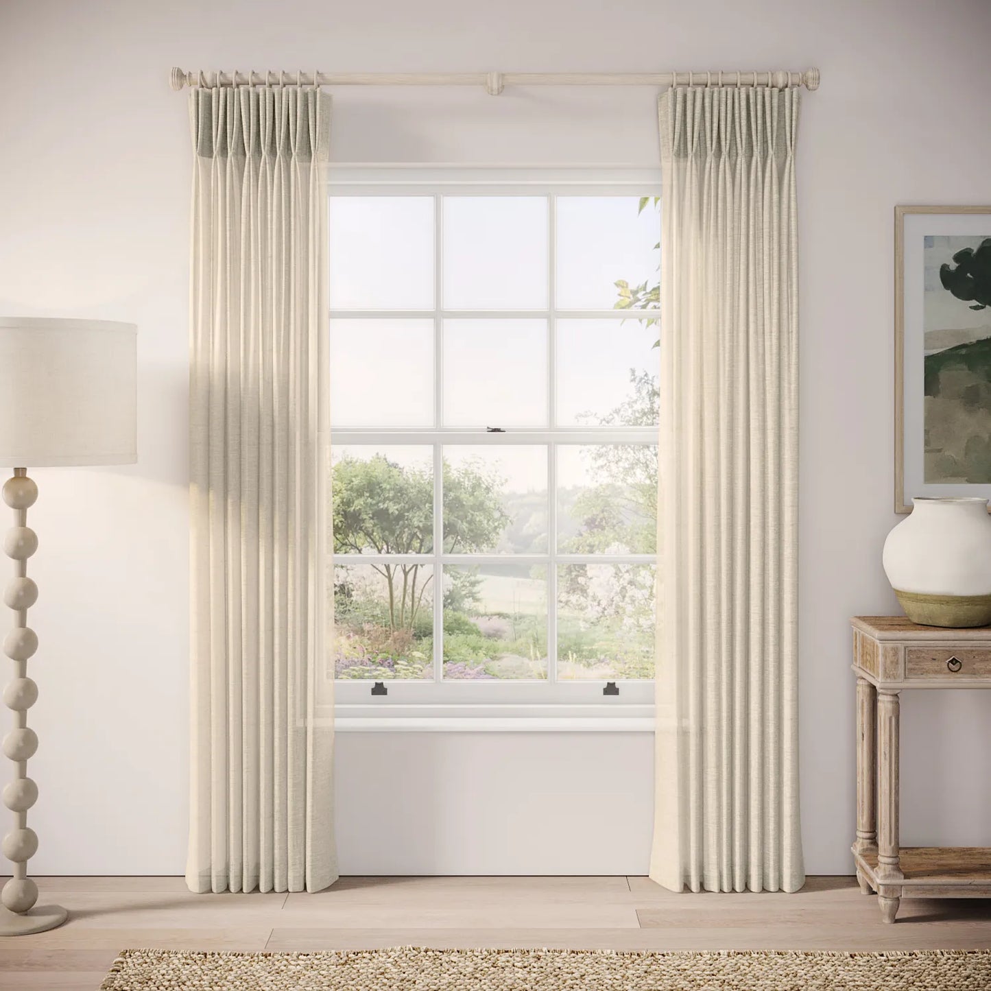 Merlin's Beard Curtains - Slubby Sheer - Nutty