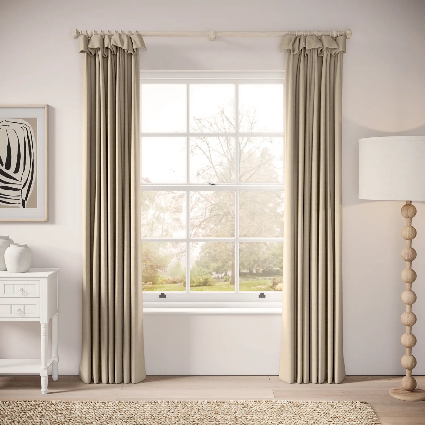 Mrs Twitchit Curtains - Pure Linen - Biscotti