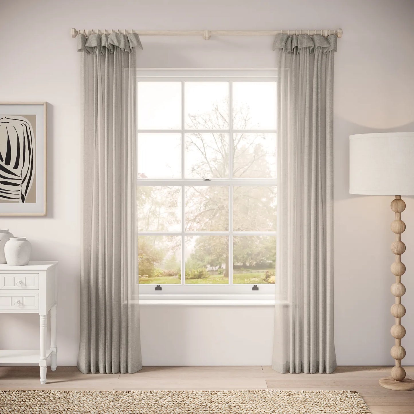 Mrs Twitchit Curtains - Slubby Sheer - Hen of the Woods