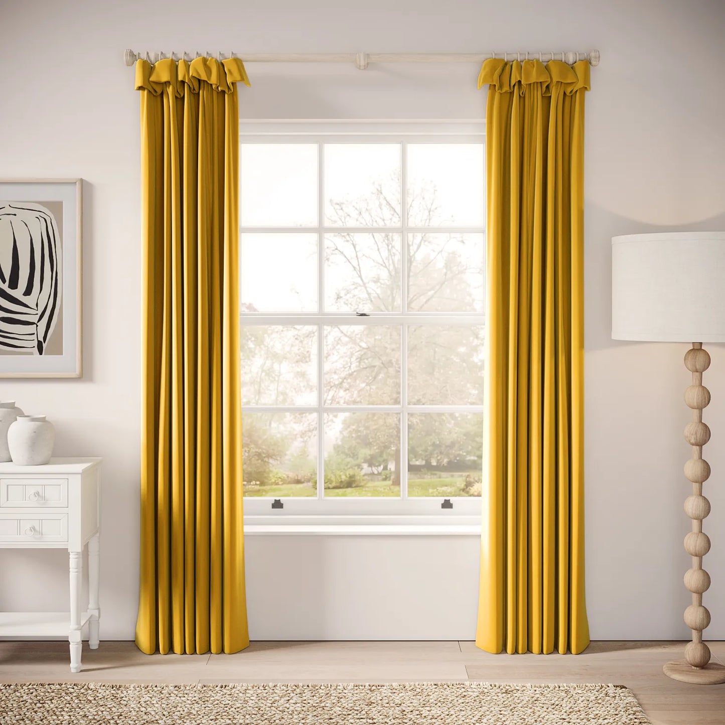 Mrs Twitchit Curtains - Soft Velvet - Mustardseed