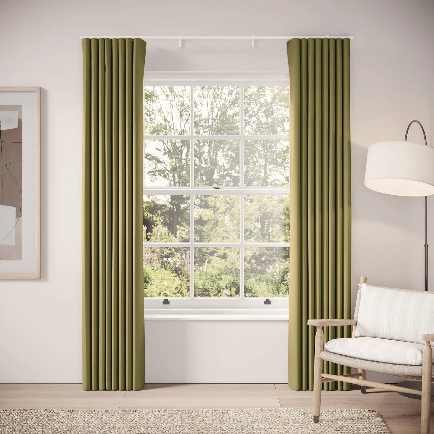 Porthcawl Curtains - Brushed Cotton - Cricket