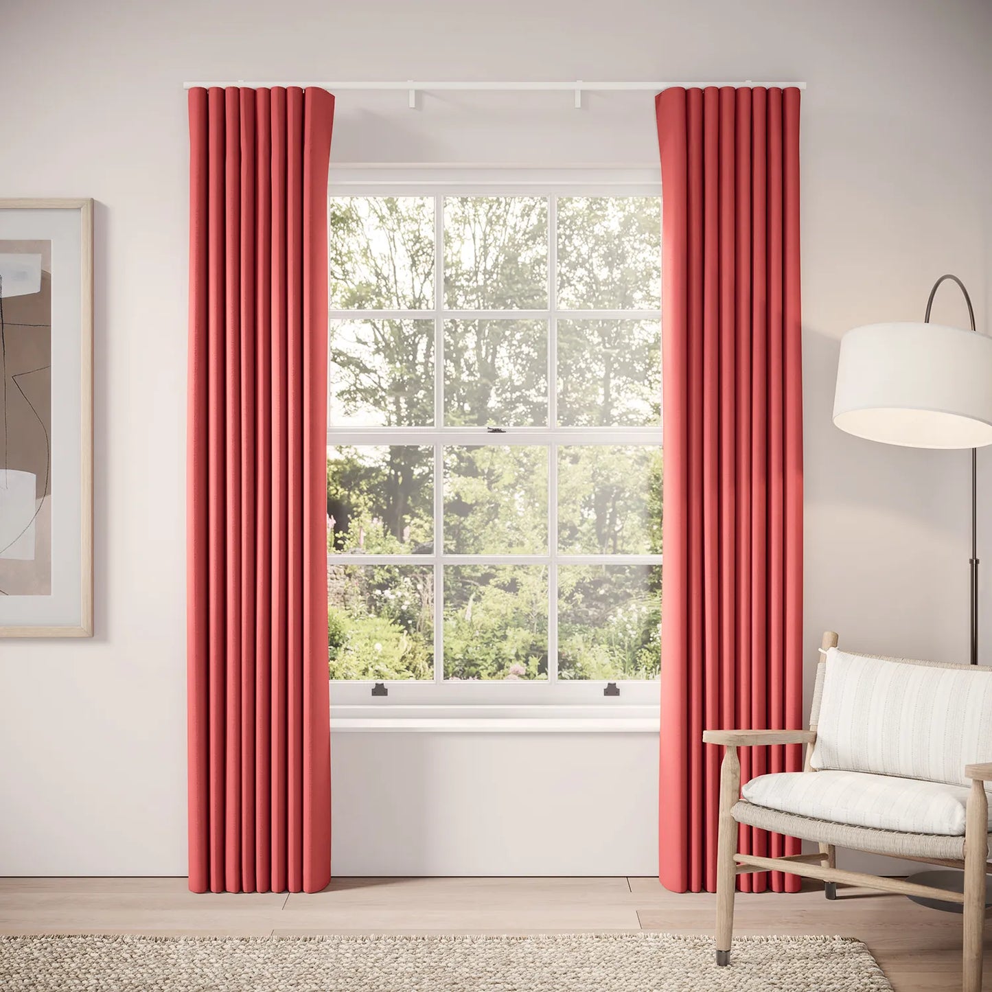 Porthcawl Curtains - Linen Blend - Crimsonite