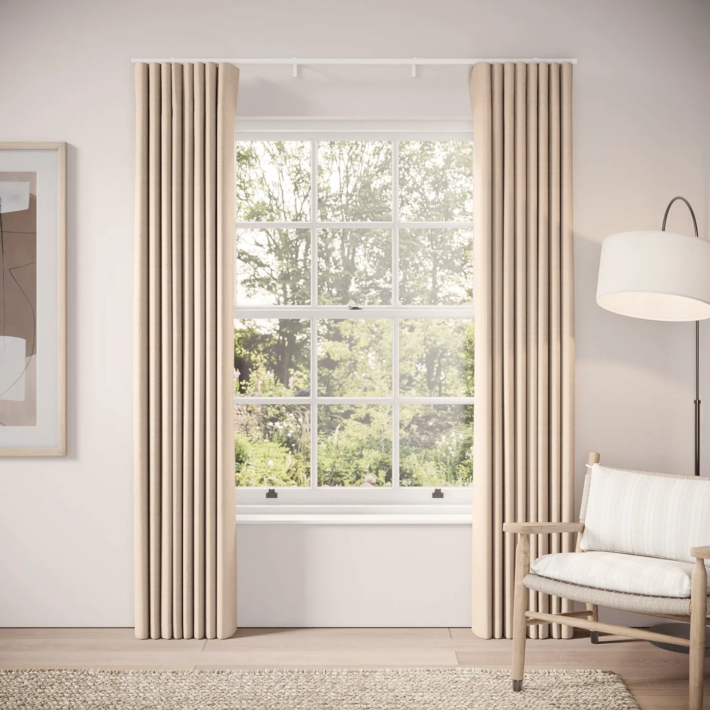 Porthcawl Curtains - Pure Linen - Conch