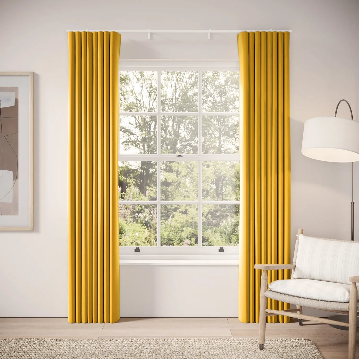 Porthcawl Curtains - Soft Velvet - Mustardseed