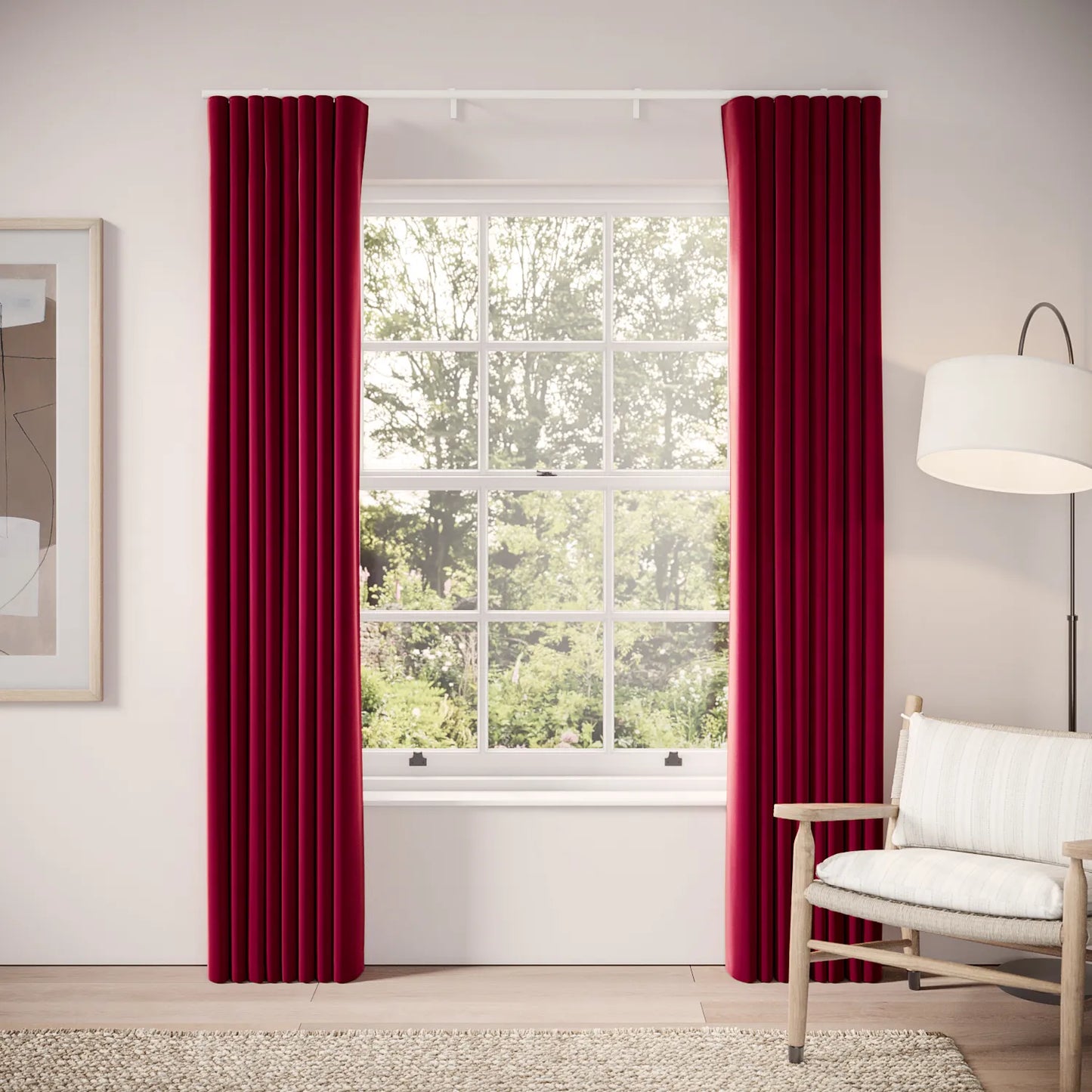 Porthcawl Curtains - Soft Velvet - Ruby Tuesday