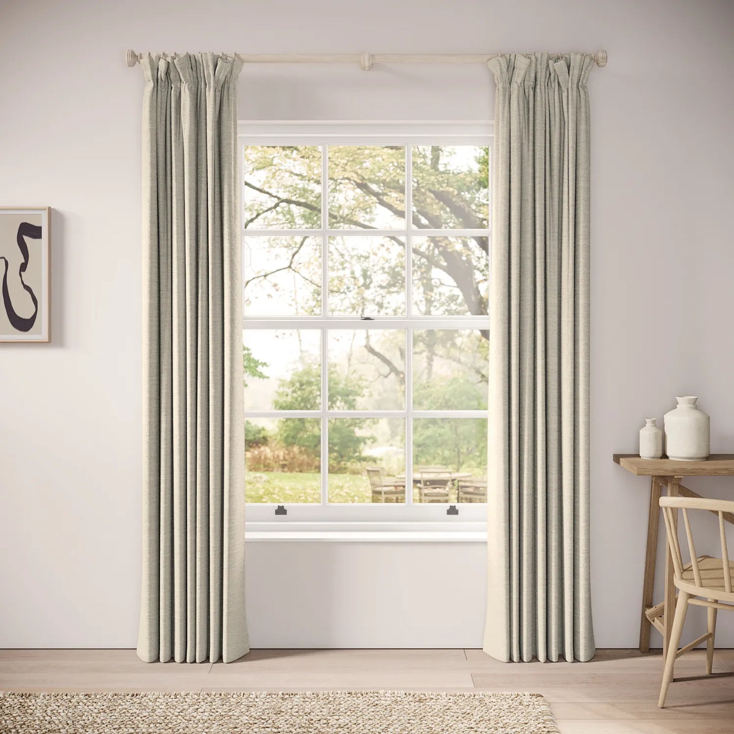 Veg Patch Curtains - Eco Boucle - Pebblish