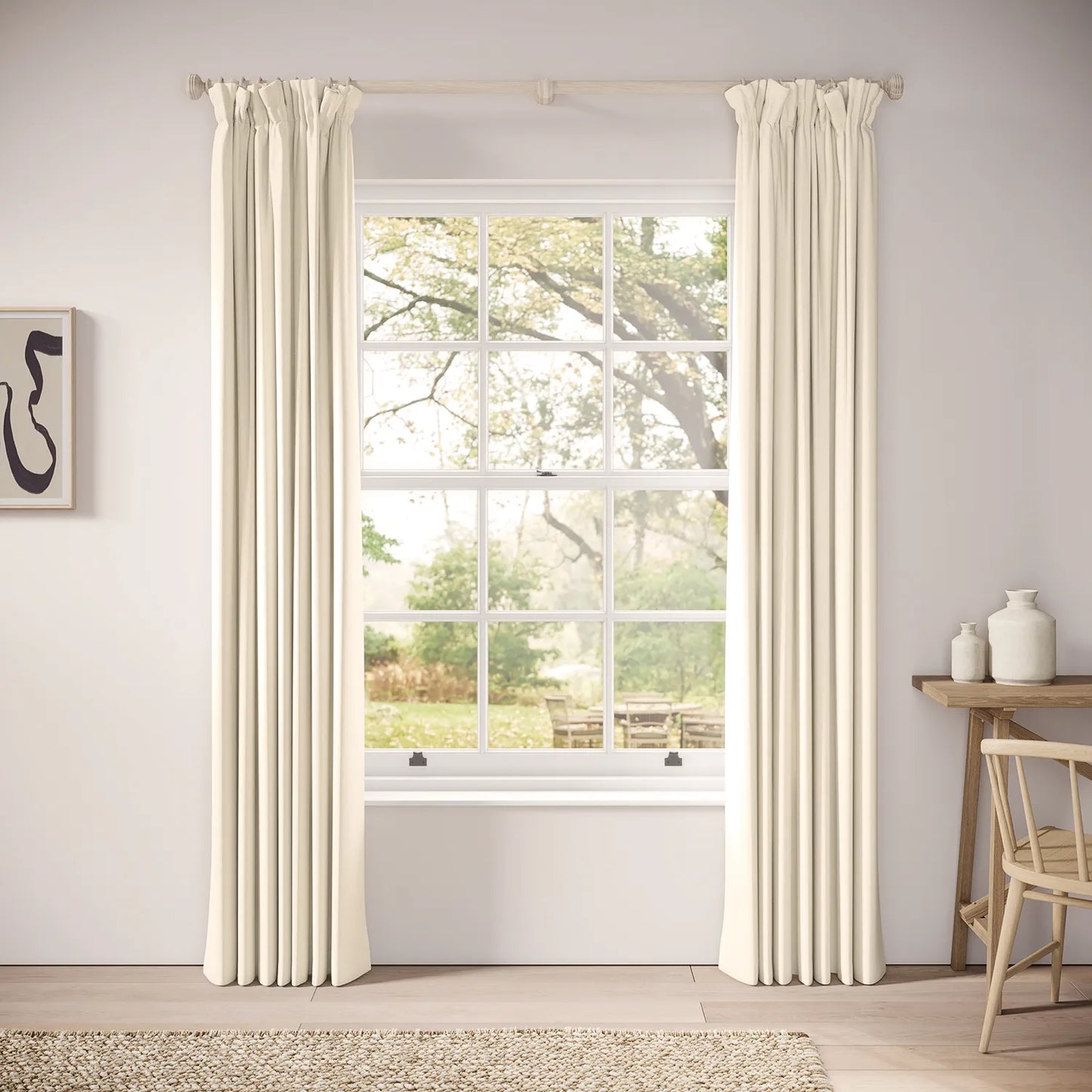 Veg Patch Curtains - Linen Blend - Half Shell