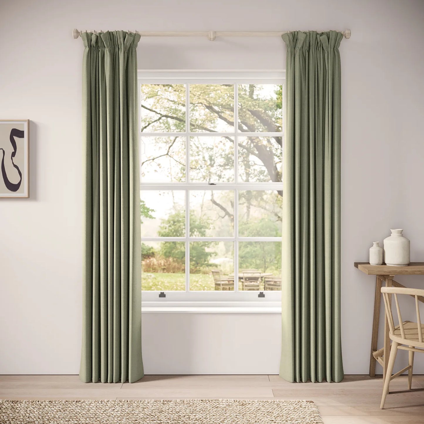 Veg Patch Curtains - Pure Linen - Herbal
