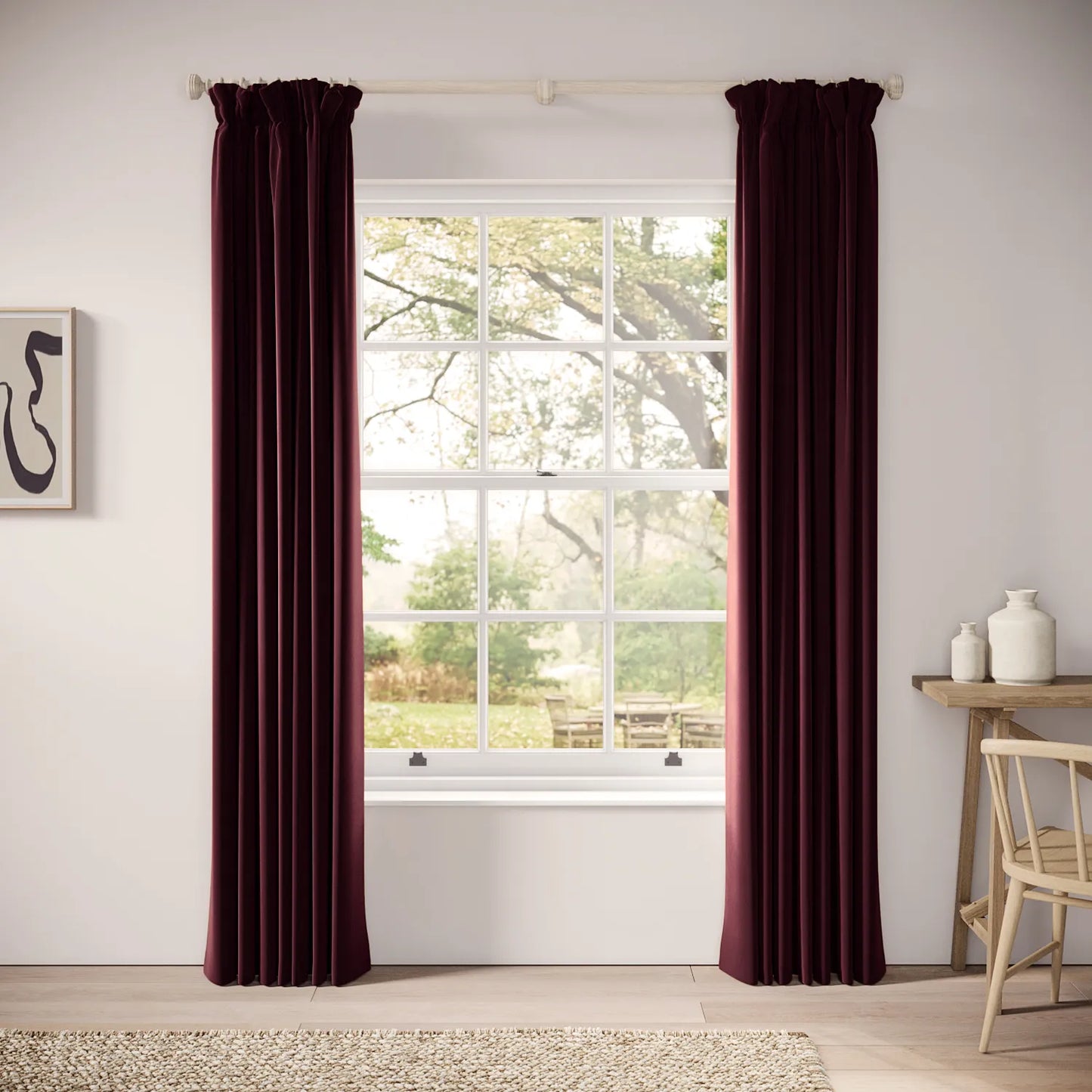 Veg Patch Curtains - Soft Velvet - Tempranillo
