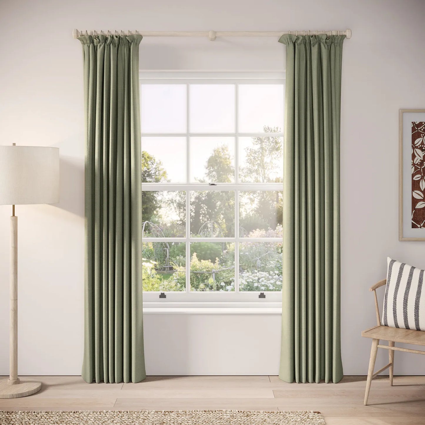 Cwtch Curtains - Pure Linen - Herbal