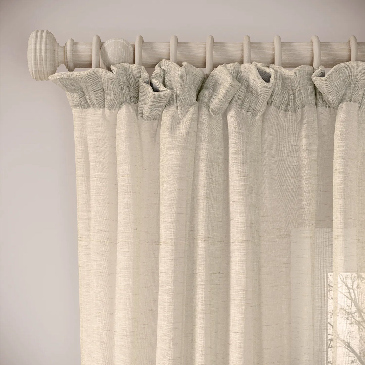 Cwtch Curtains - Slubby Sheer - Nutty