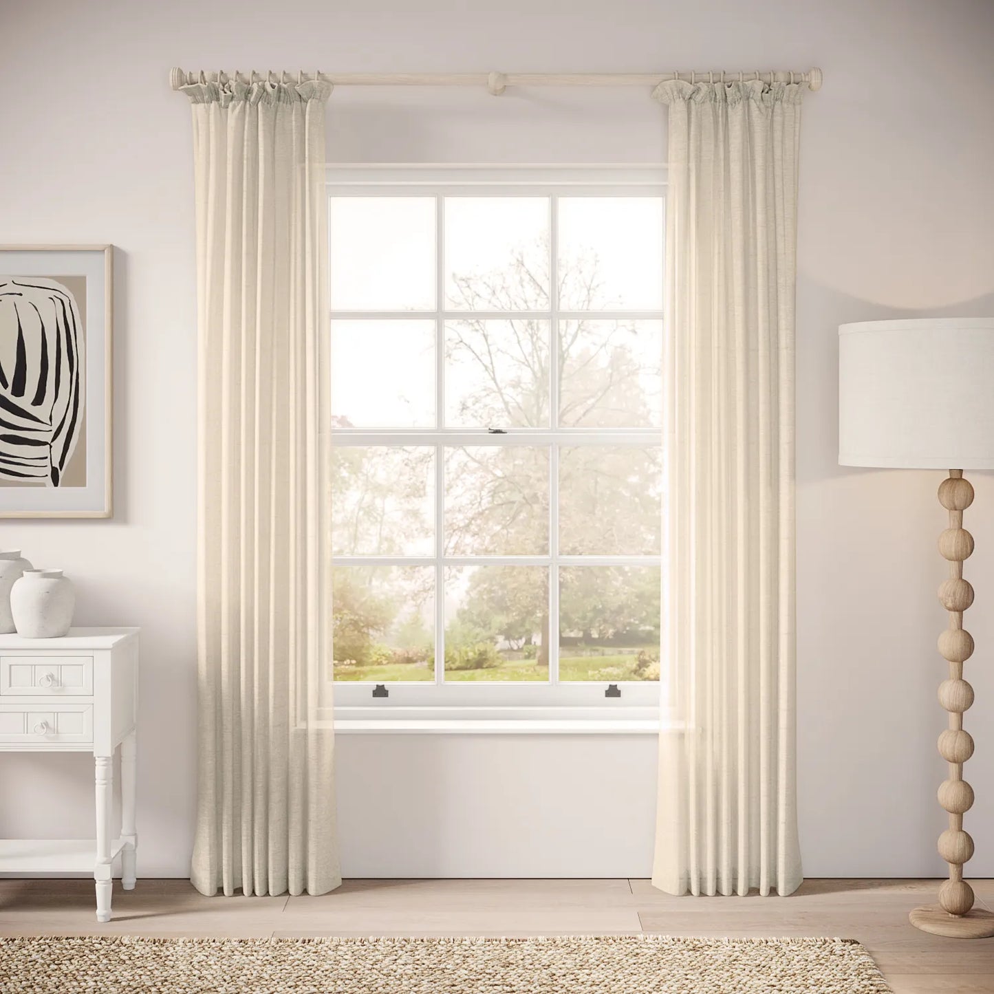 Cwtch Curtains - Slubby Sheer - Nutty