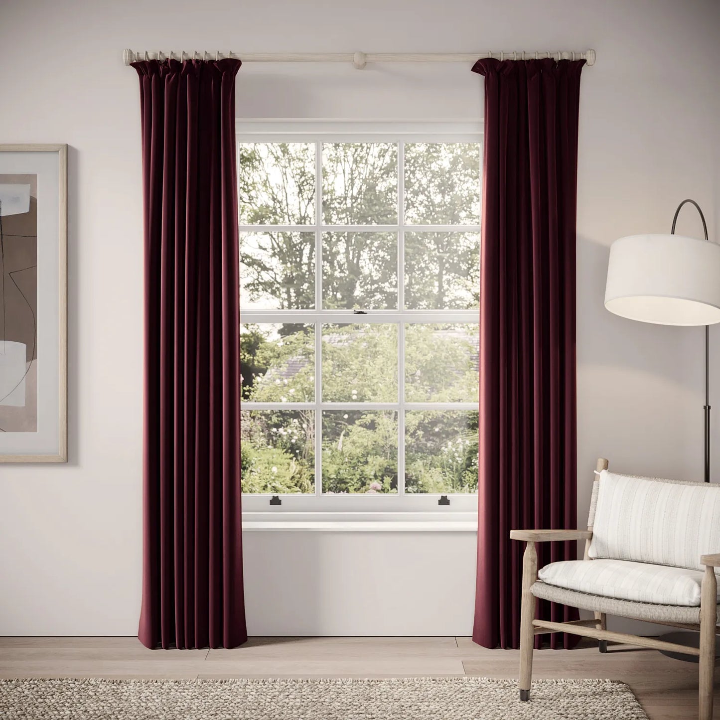 Cwtch Curtains - Soft Velvet - Tempranillo