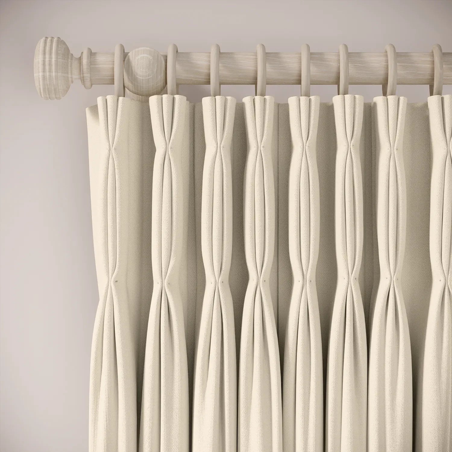 Double Dutch Curtains - Linen Blend - Half Shell