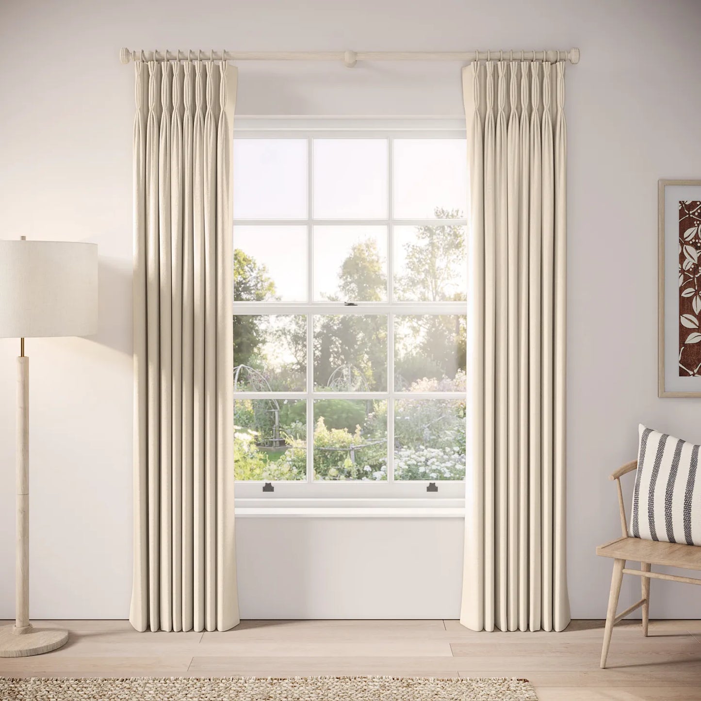 Double Dutch Curtains - Linen Blend - Ostrich Egg