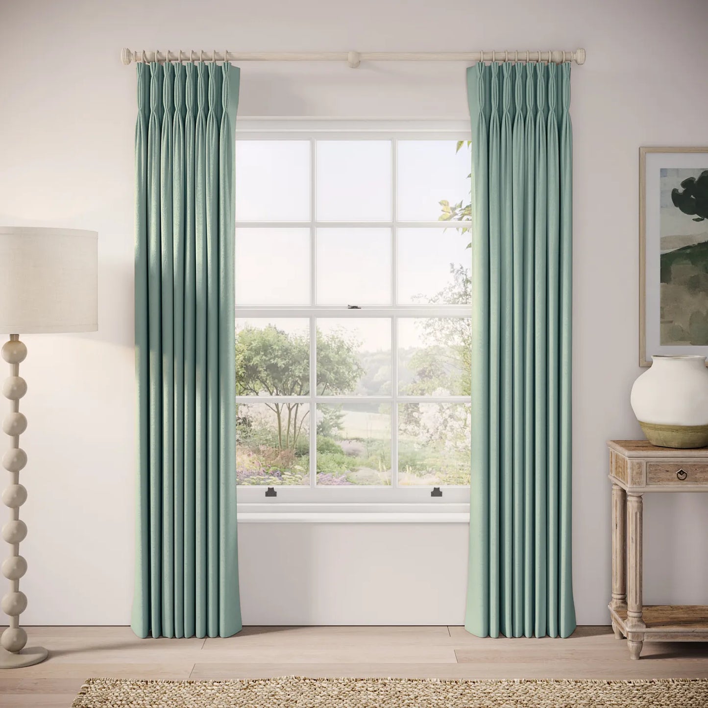 Double Dutch Curtains - Linen Blend - Rockpool