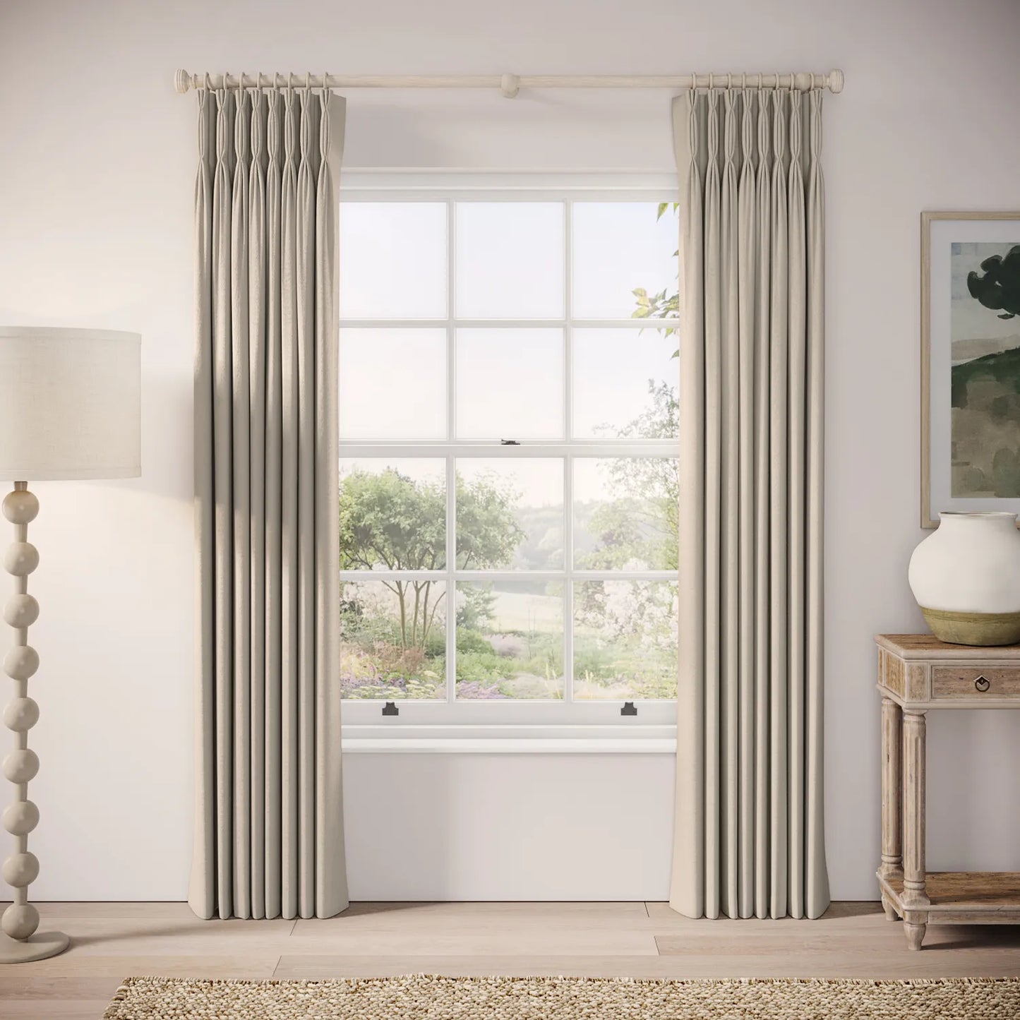 Double Dutch Curtains - Linen Blend - Skimming