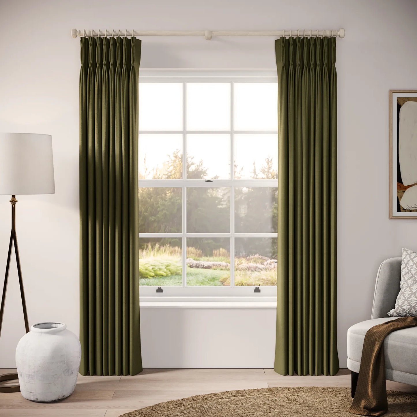 Double Dutch Curtains - Pure Linen - Mossify