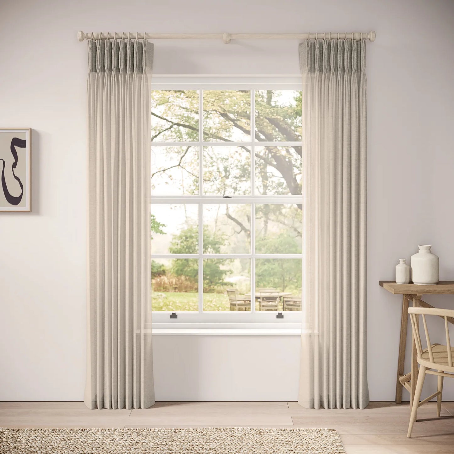 Double Dutch Curtains - Slubby Sheer - Oatmilk